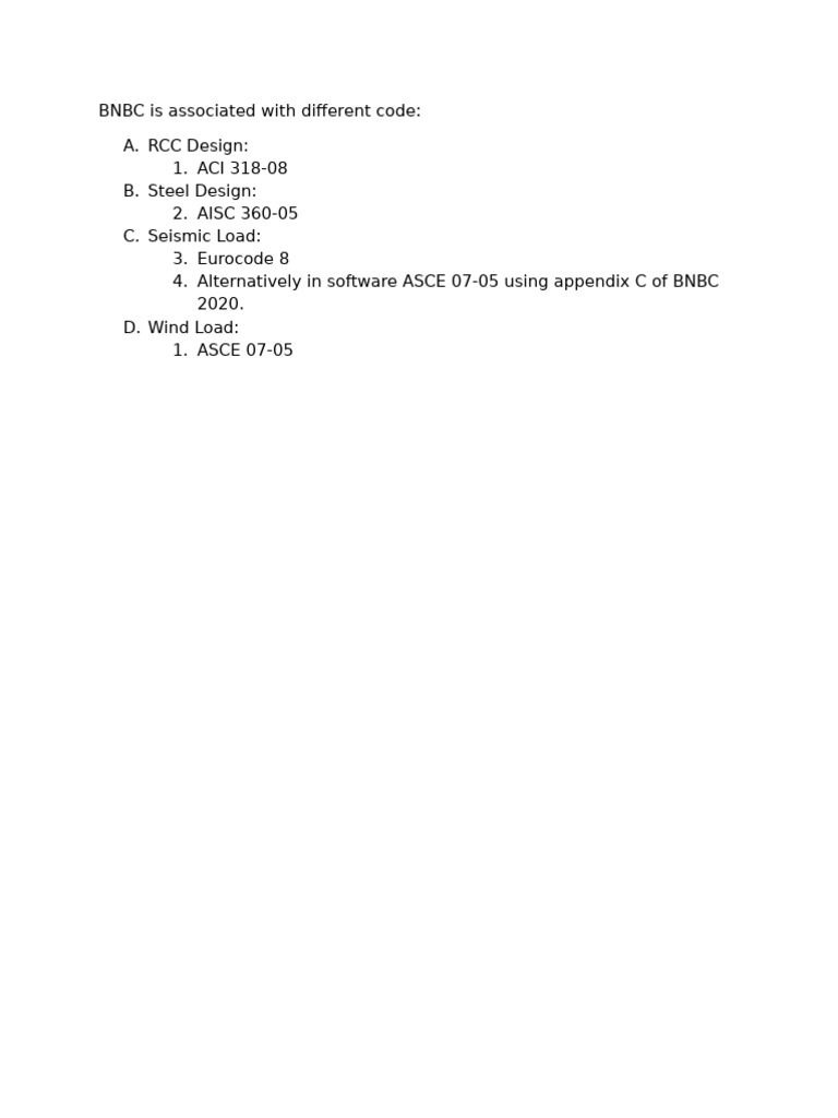 BNBC Design Codes Overview | PDF