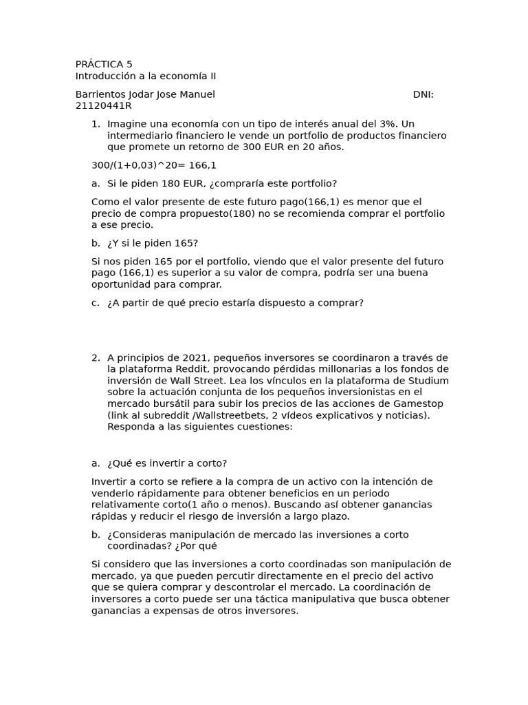 Análisis de Inversiones y Riesgos Financieros | PDF | Compartir ...