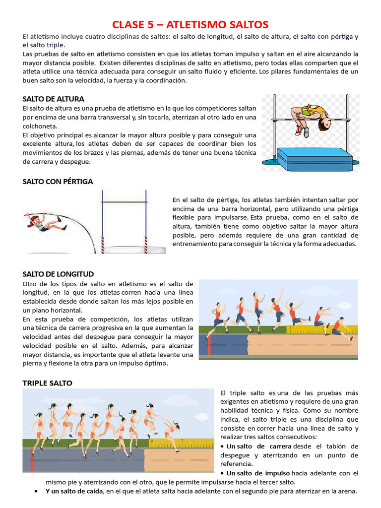 Tipos de Saltos en Atletismo | PDF | Deporte del atletismo | Corriendo