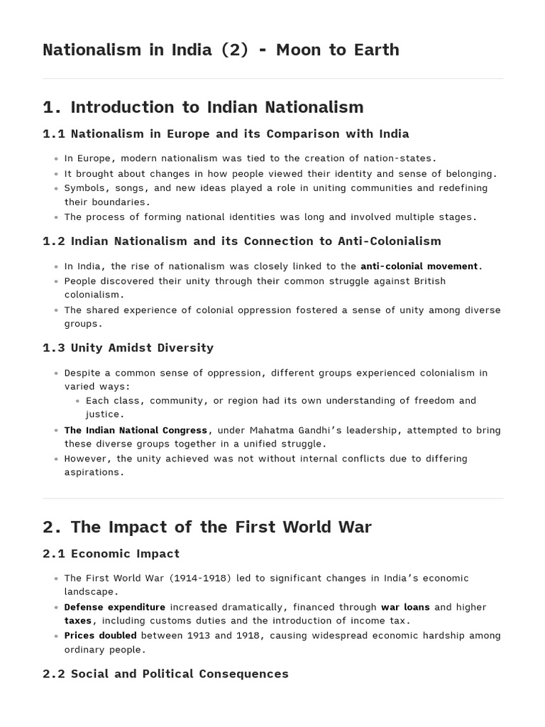 Stages of Indian Nationalism Explained | PDF | Mahatma Gandhi | British Raj