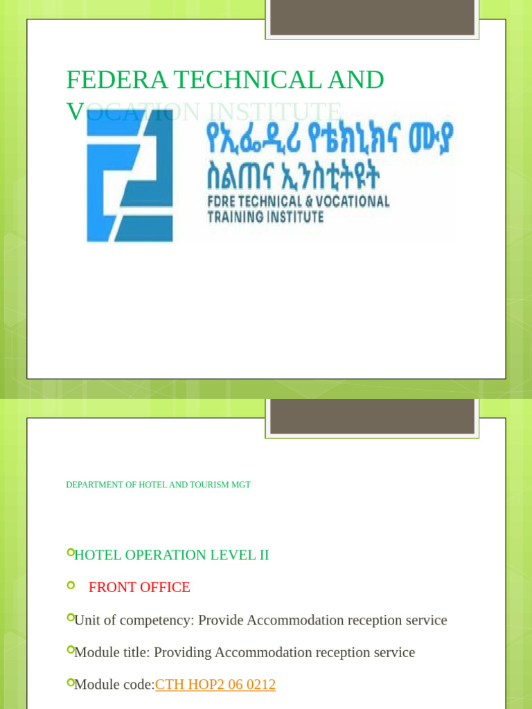 Front Office Operations in Hotels | PDF | Hotel