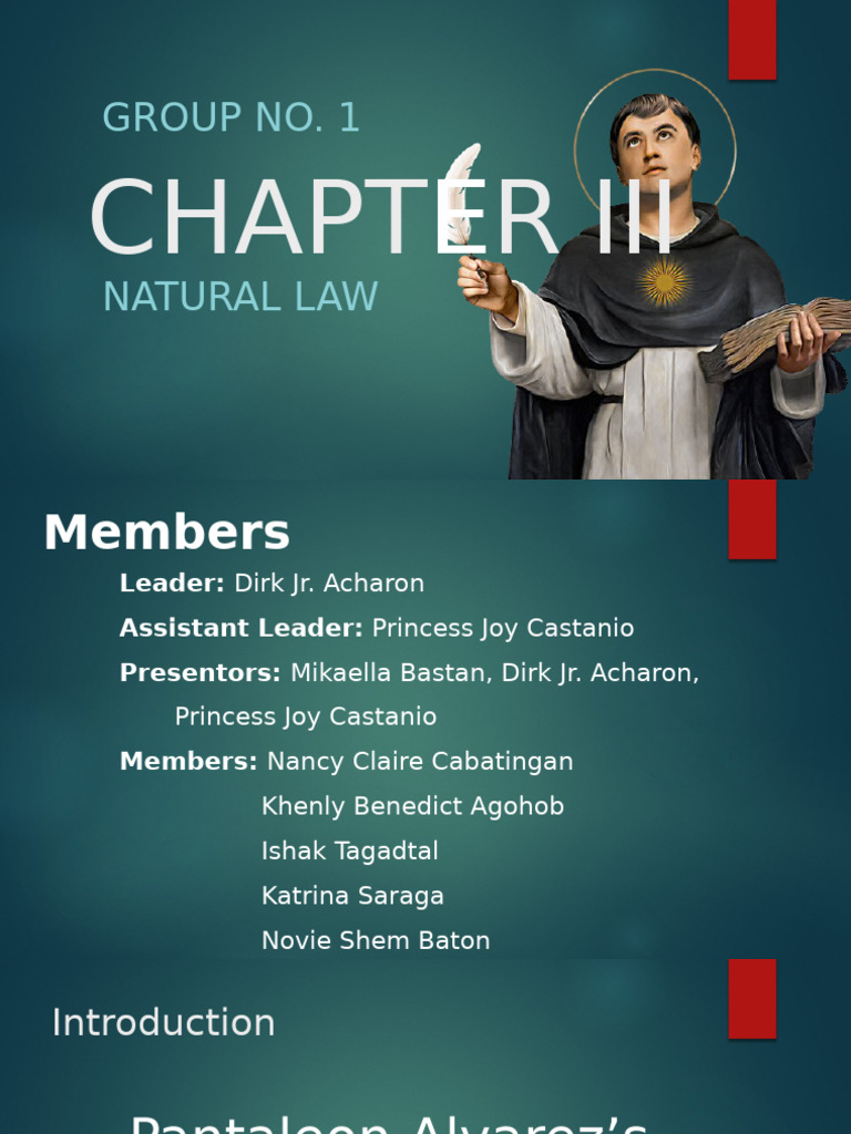GROUP 1 Ethics Chapter 3 Report | PDF | Thomas Aquinas | Natural Law
