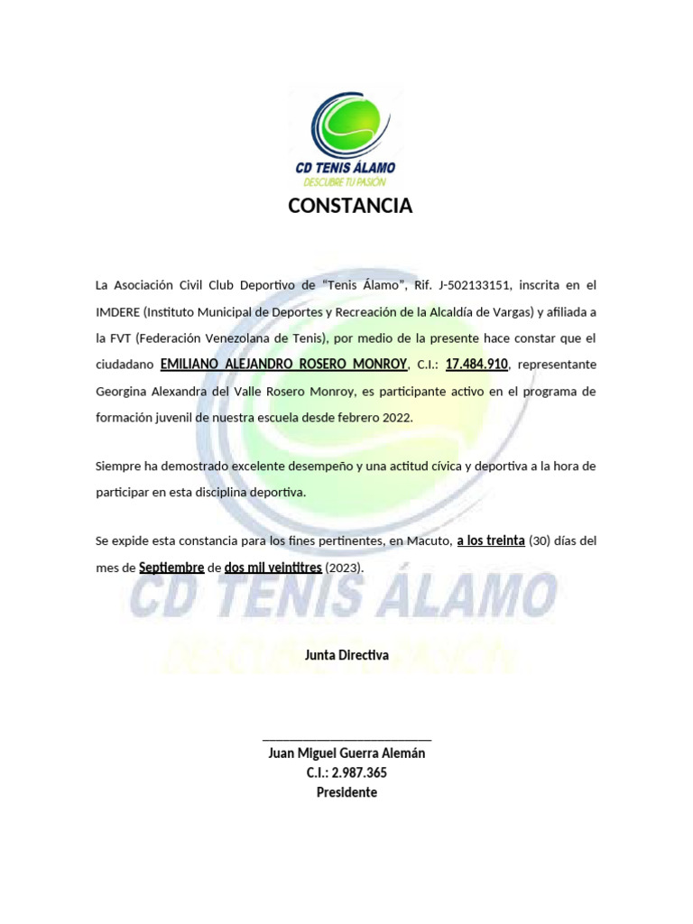 Constancia | PDF