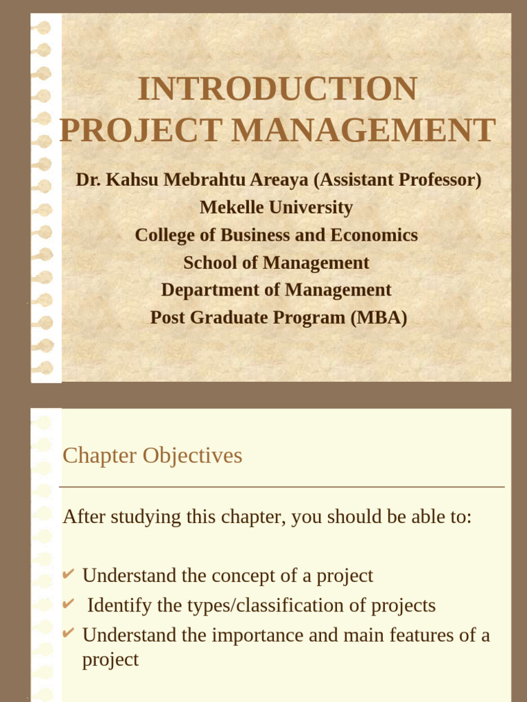 Chapter 01 Introduction To Project Management Pdf Project