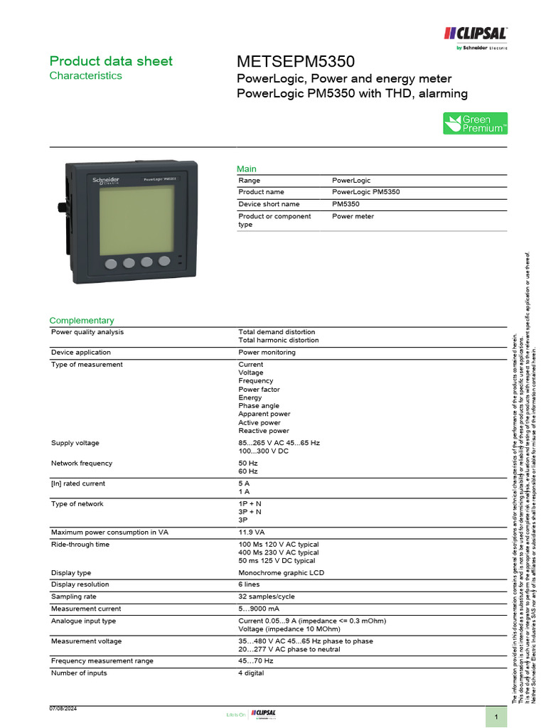 PowerLogic PM5350 User Manual | PDF | Alternating Current | Ac Power