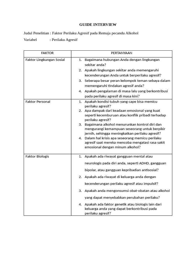Guide Interview | PDF