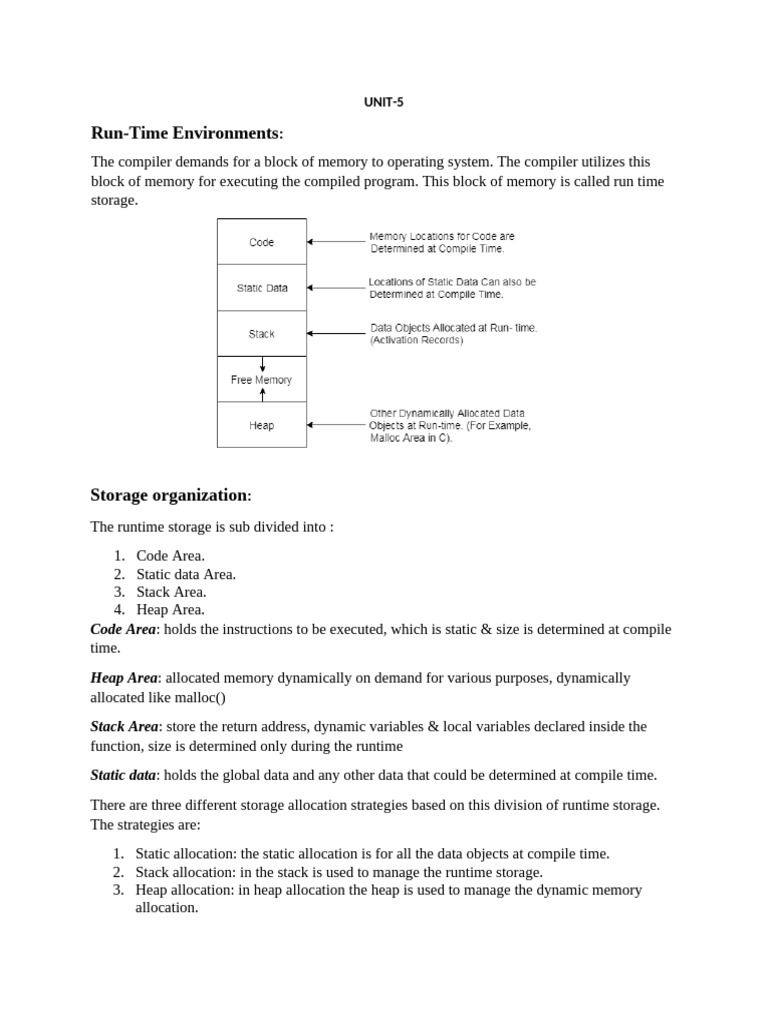 Run-Time Environments and Memory Management | PDF | Variable (Computer ...