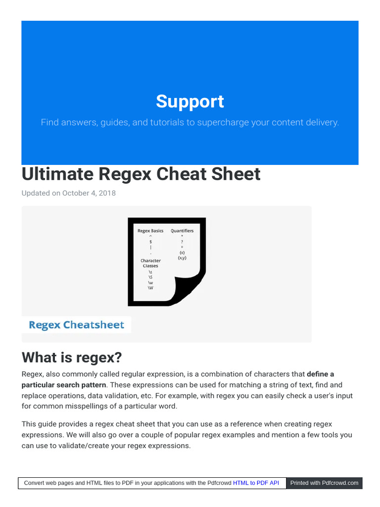 Ultimate Regex Cheat Sheet - Keycdn | PDF | Regular Expression ...