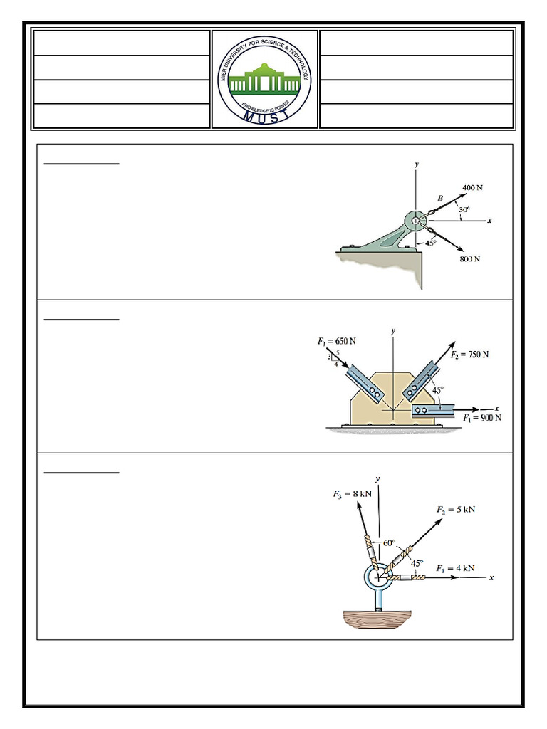 Resultant Force Calculations in Mechanics | PDF