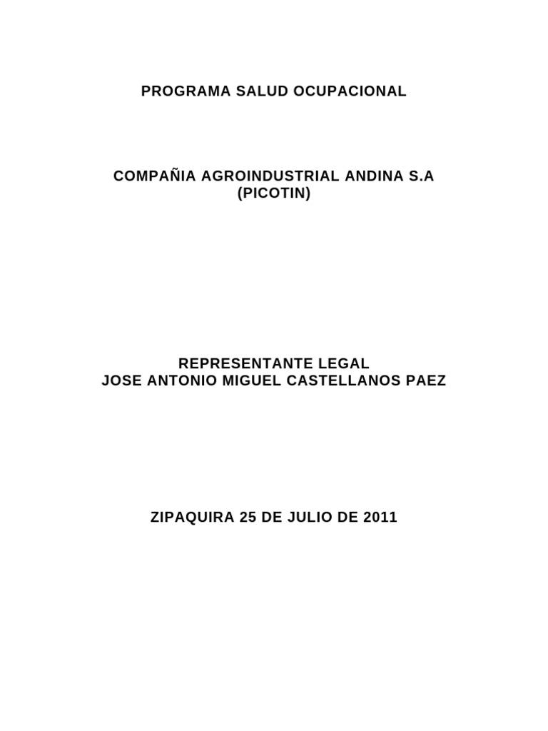 Programa salud ocupacional pikotin 2 pdf seguridad y salud