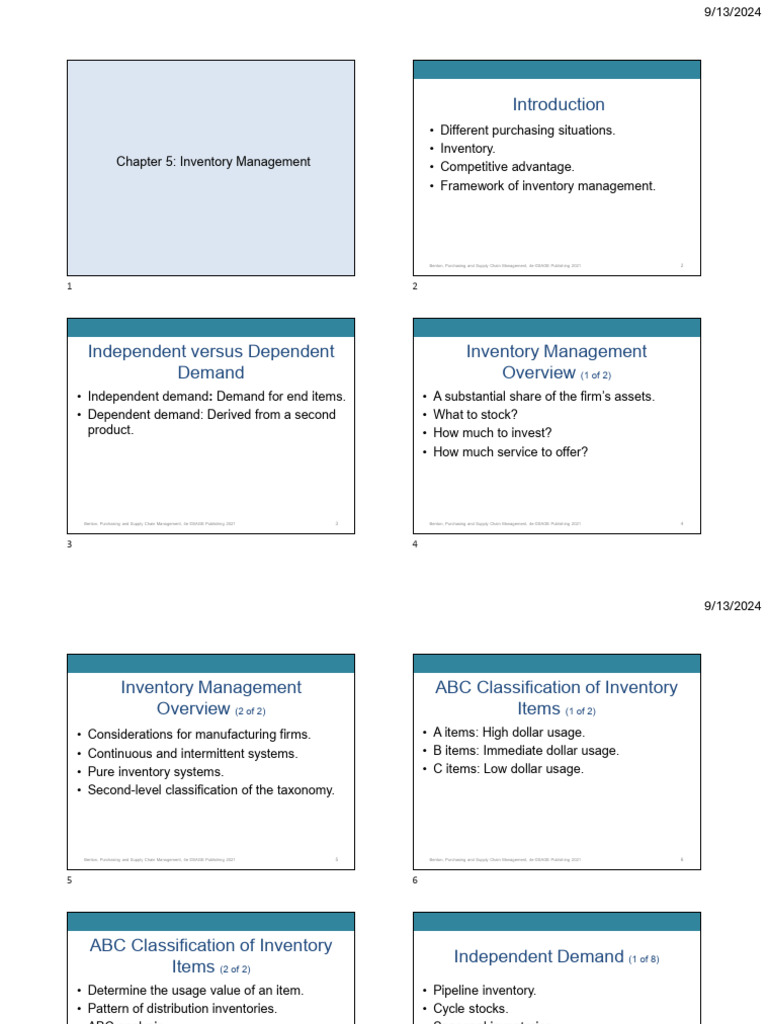 Independent vs Dependent Demand in Inventory | PDF | Demand | Business