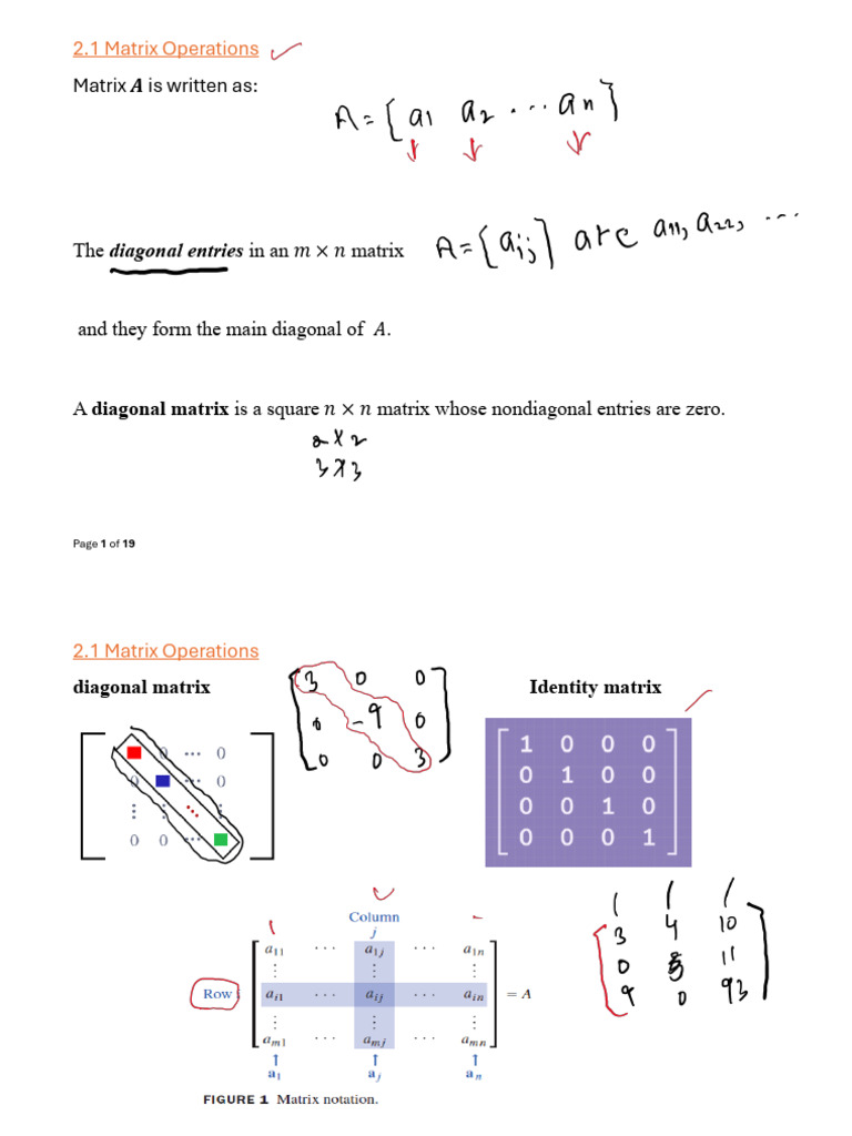 2.1 Matrix Operations - Master | PDF