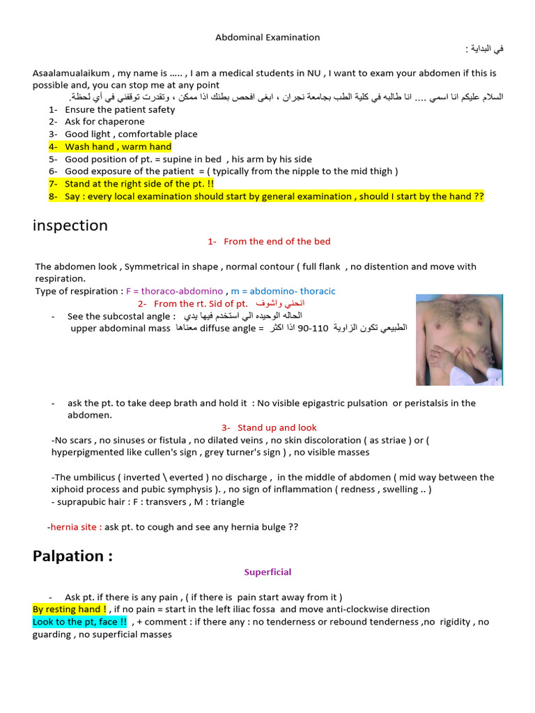 Comprehensive Abdominal Examination Guide | PDF | Liver | Medical ...