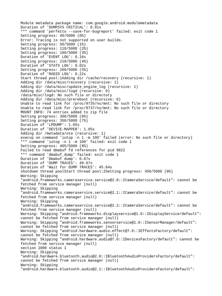 Android Module Metadata Log Analysis | PDF | System Software ...