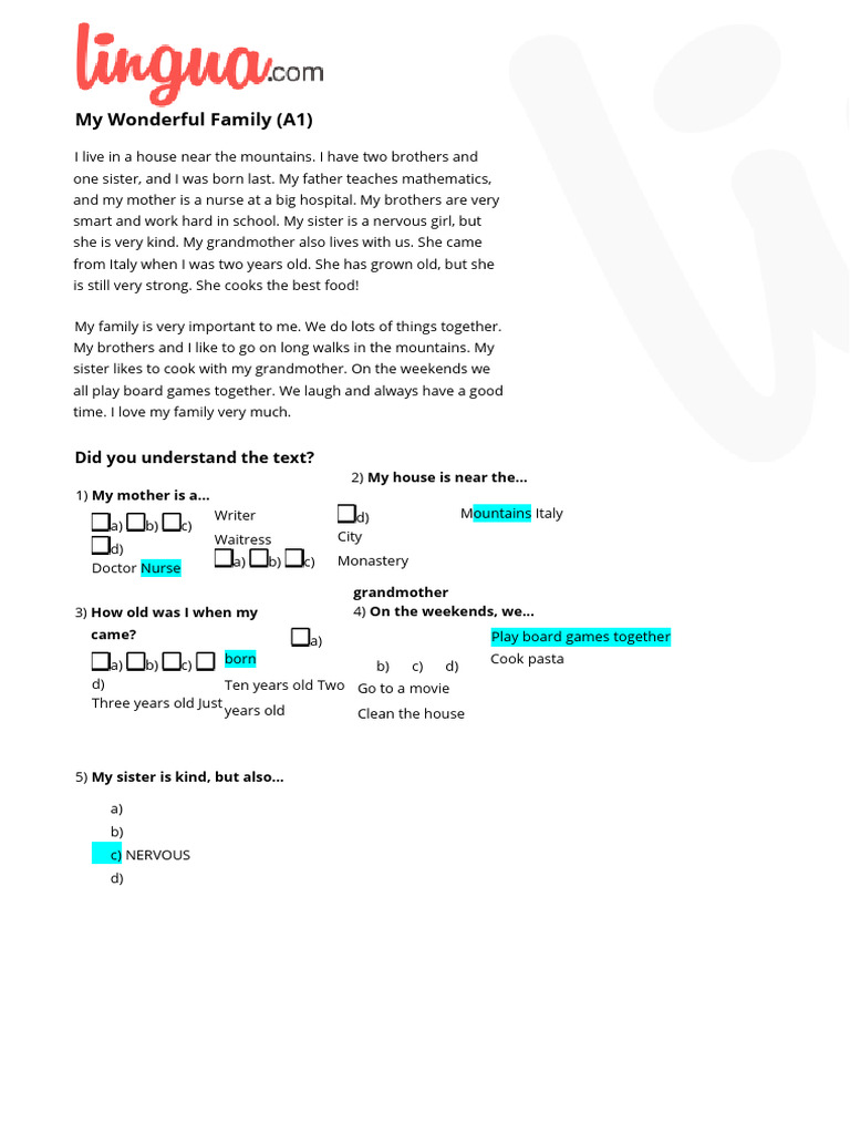 Text Wonderful Family Junior | PDF