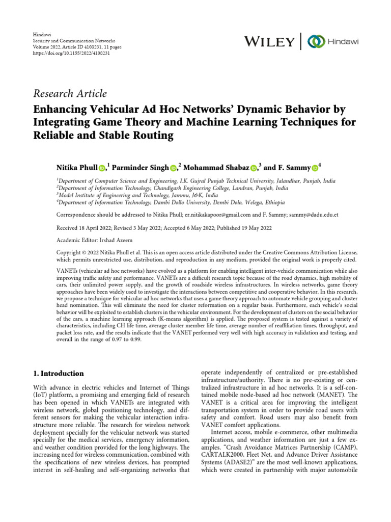Research Article | PDF | Wireless Ad Hoc Network | Computer Network