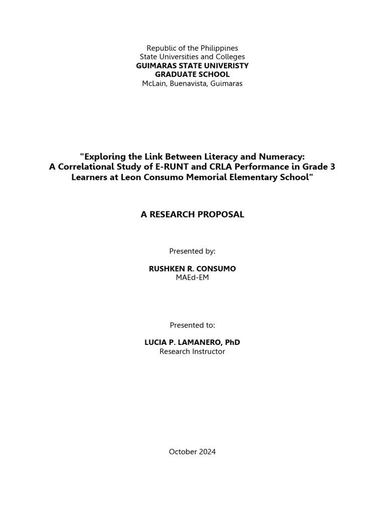 CONSUMO, R. Exploring The Link Between Literacy and Numeracy A ...