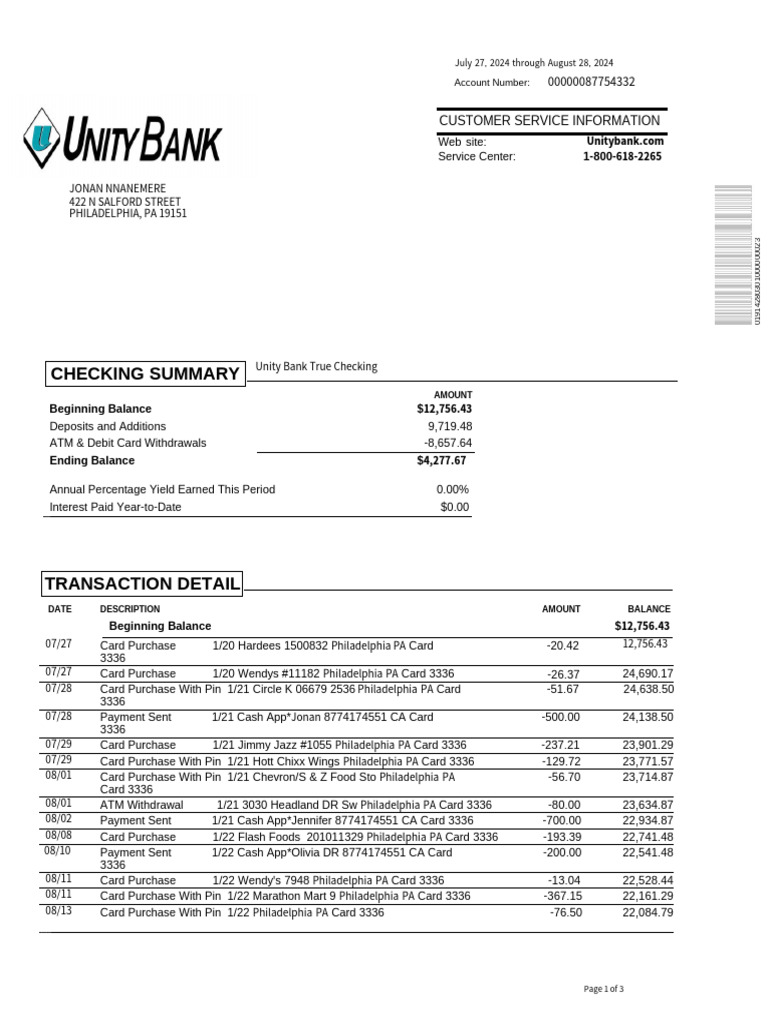 Unity Bank | PDF | Banks | Cash