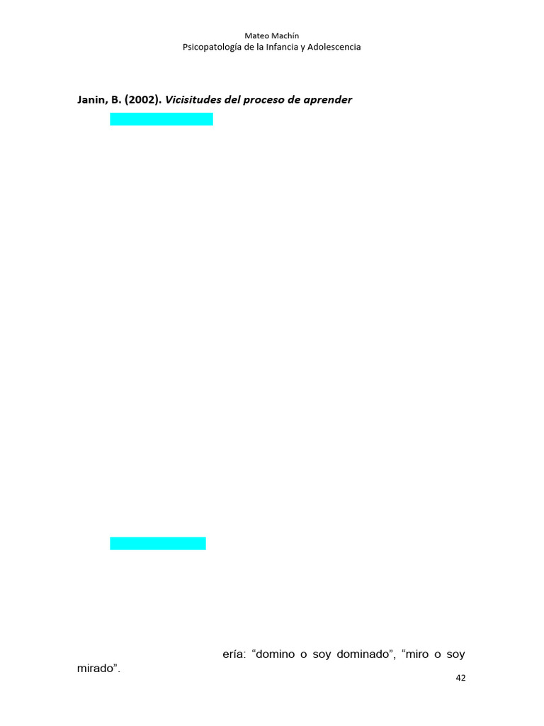 Psicopatologia Inf Mod 3 | PDF | Psique (psicología) | Aprendizaje