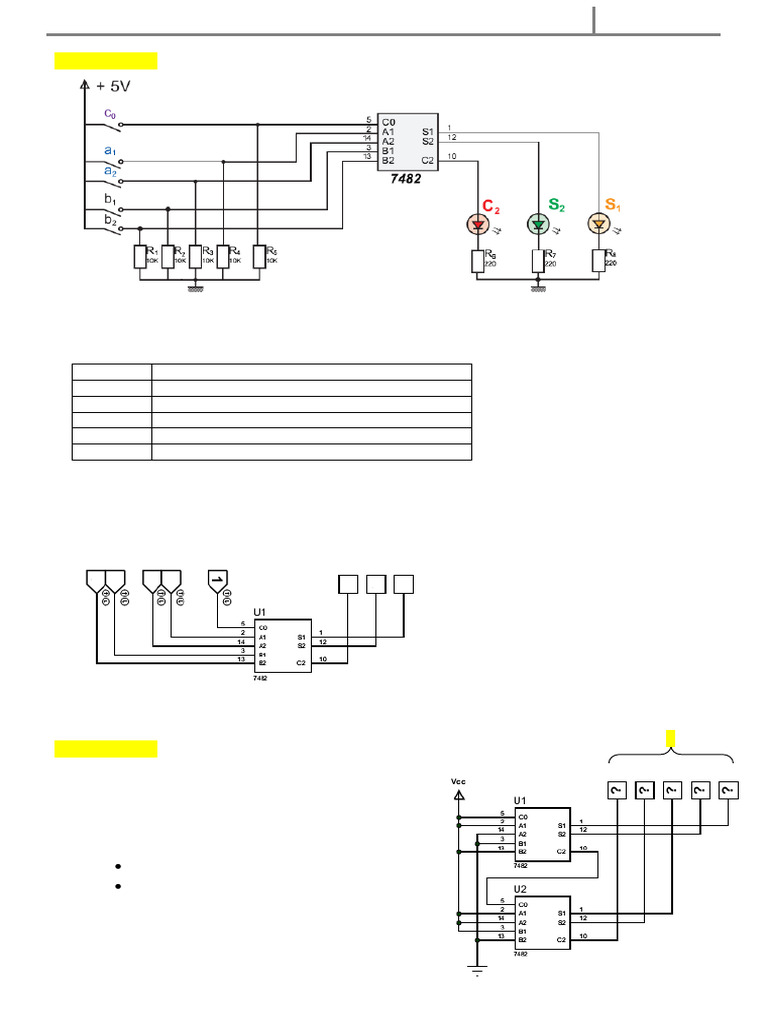 Correction des exercices sur le C.I 7482 | PDF | Circuit électronique ...
