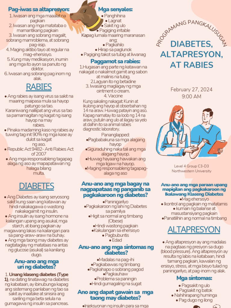 Blue Orange Creative Diabetes Trifold Brochure | PDF