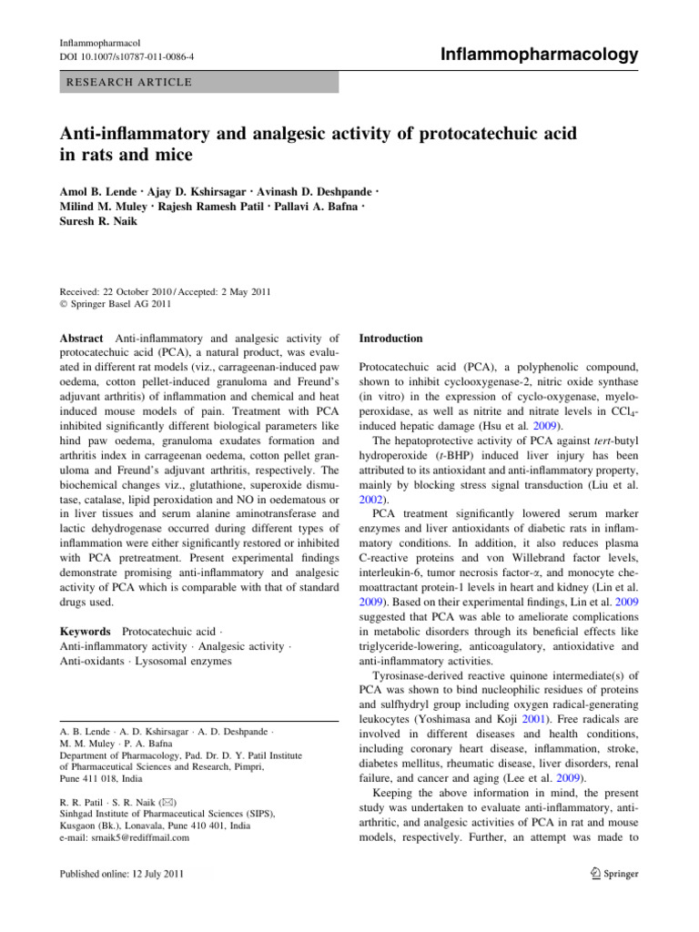 Anti - Inflammatory - and - Analgesic - Activity in BALB/c | PDF ...