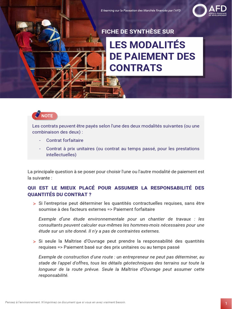 Modalités de Paiement des Contrats | PDF | Consultant