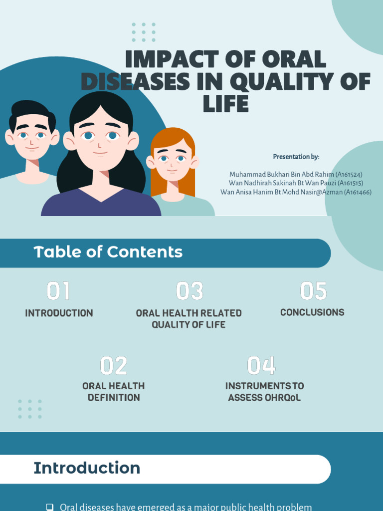 Oral Health's Impact on Quality of Life | PDF | Dentistry | Quality Of Life