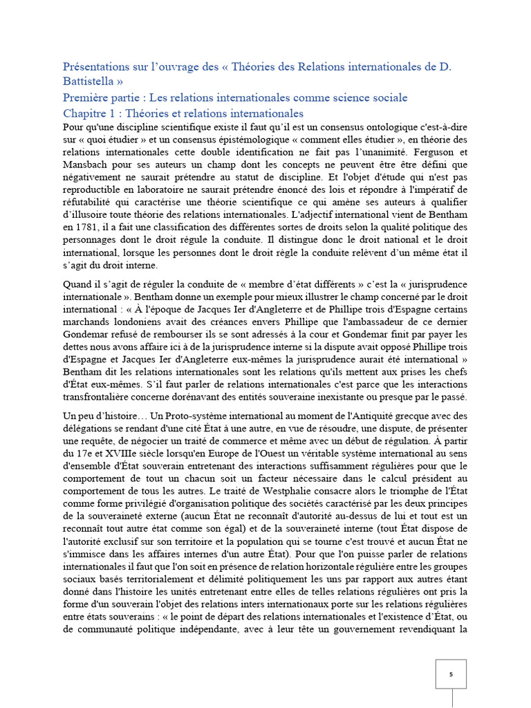 Théories des Relations Internationales | PDF | État | Science