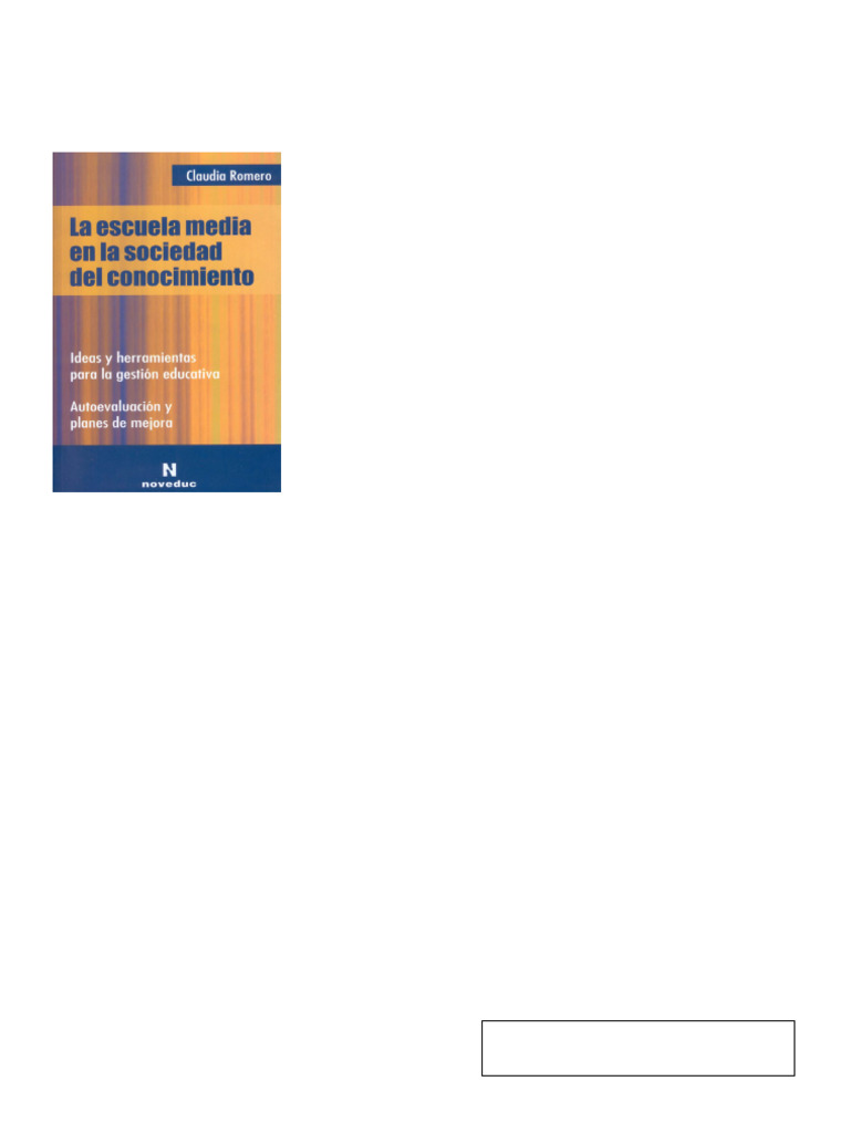 2ROMERO Claudia La Escuela Media en La Sociedad Del Conocimiento | PDF ...