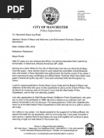Manchester NH Police Chief Resignation Letter