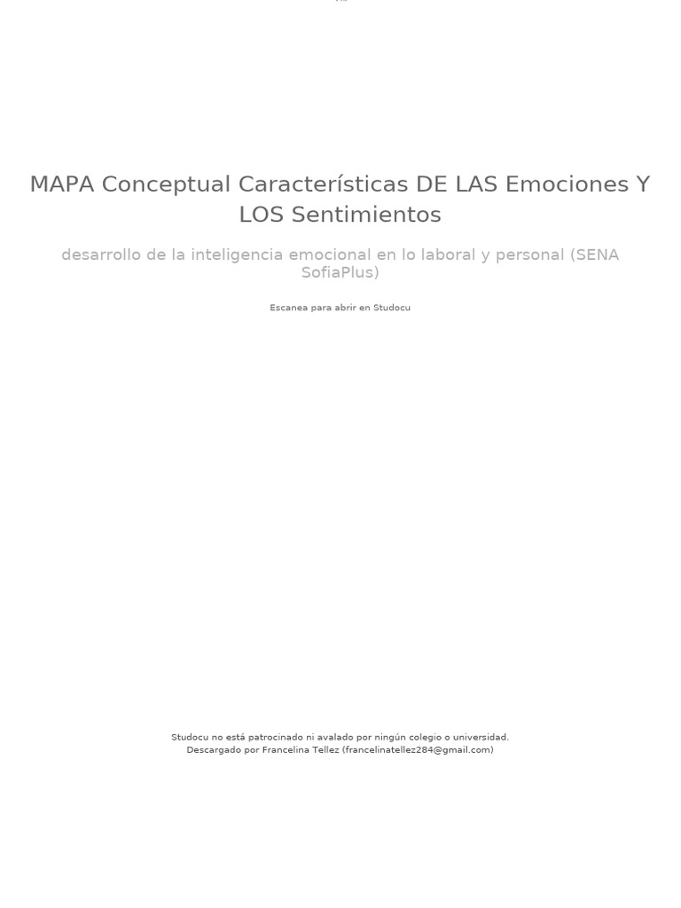 Mapa Conceptual Caracteristicas de Las Emociones y Los Sentimientos ...