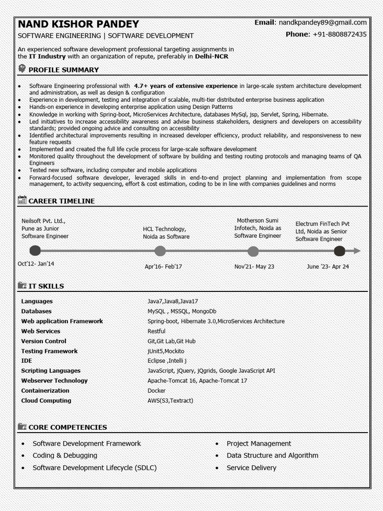 Java Backend Developer Profile | PDF | Software Development Process ...