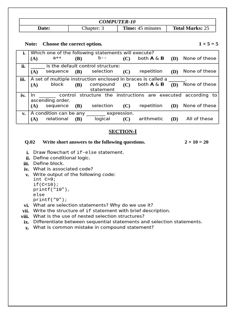 Computer Programming Basics Quiz | PDF