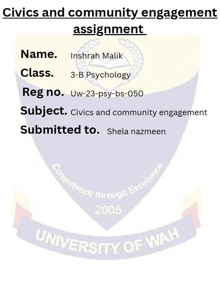 Civics And Community Engagement Assignment Pdf