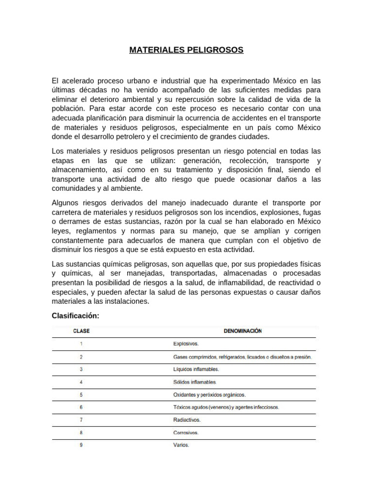 Manejo Seguro de Materiales Peligrosos | PDF | Mercancías peligrosas ...
