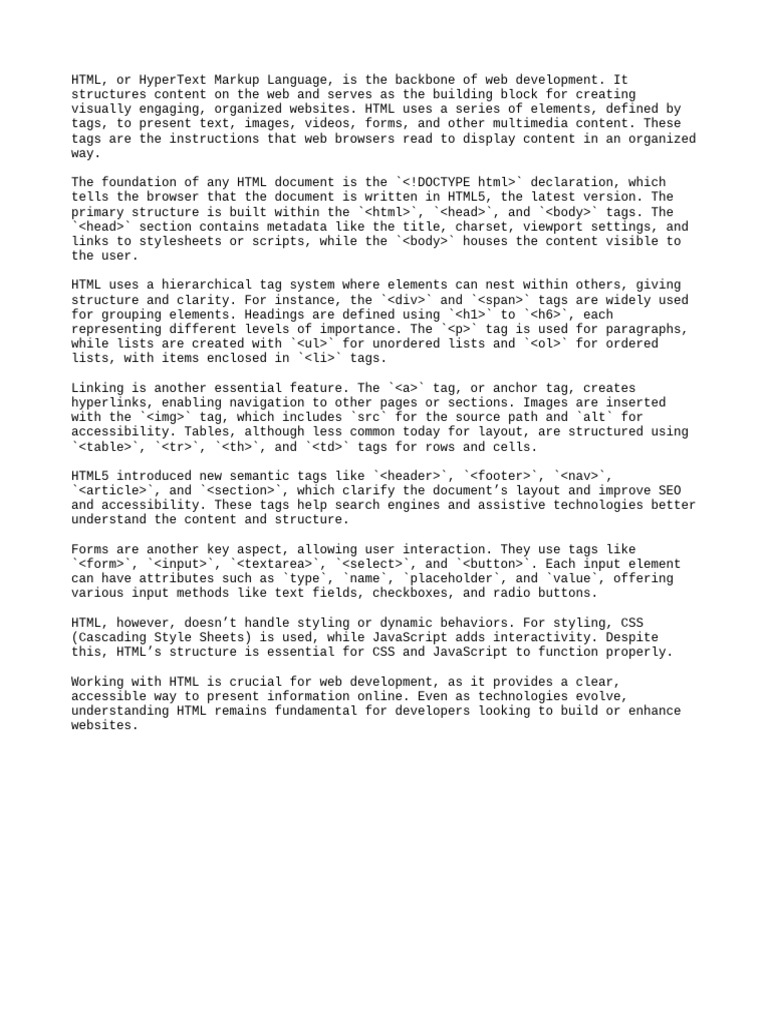 Work 1 | PDF | Html Element | Html