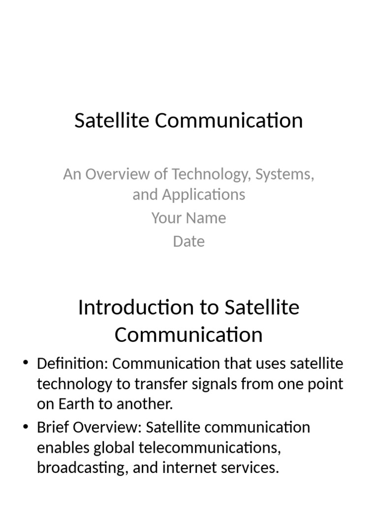 Satellite Communication Basics | PDF | Technology & Engineering