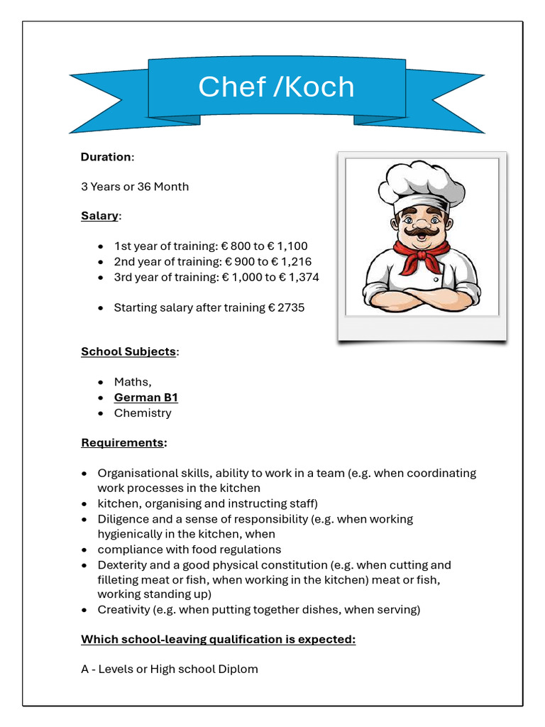 suche arbeit als koch