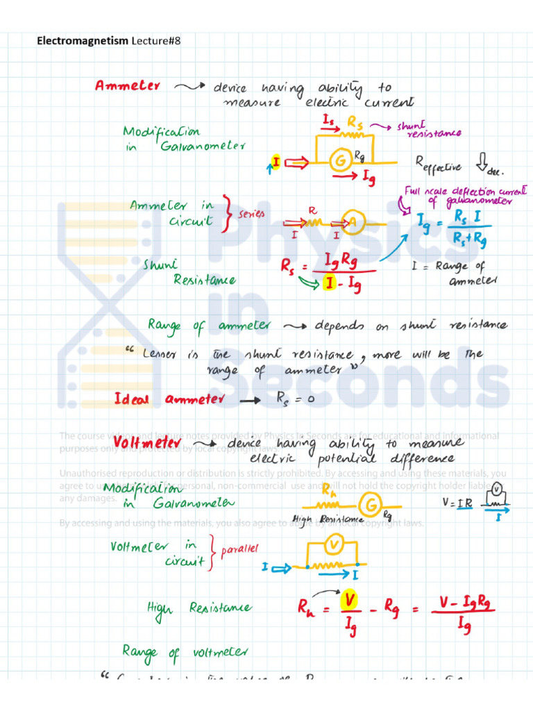 Ammeter, Voltmeter, Ohmmeter & Avometer | PDF