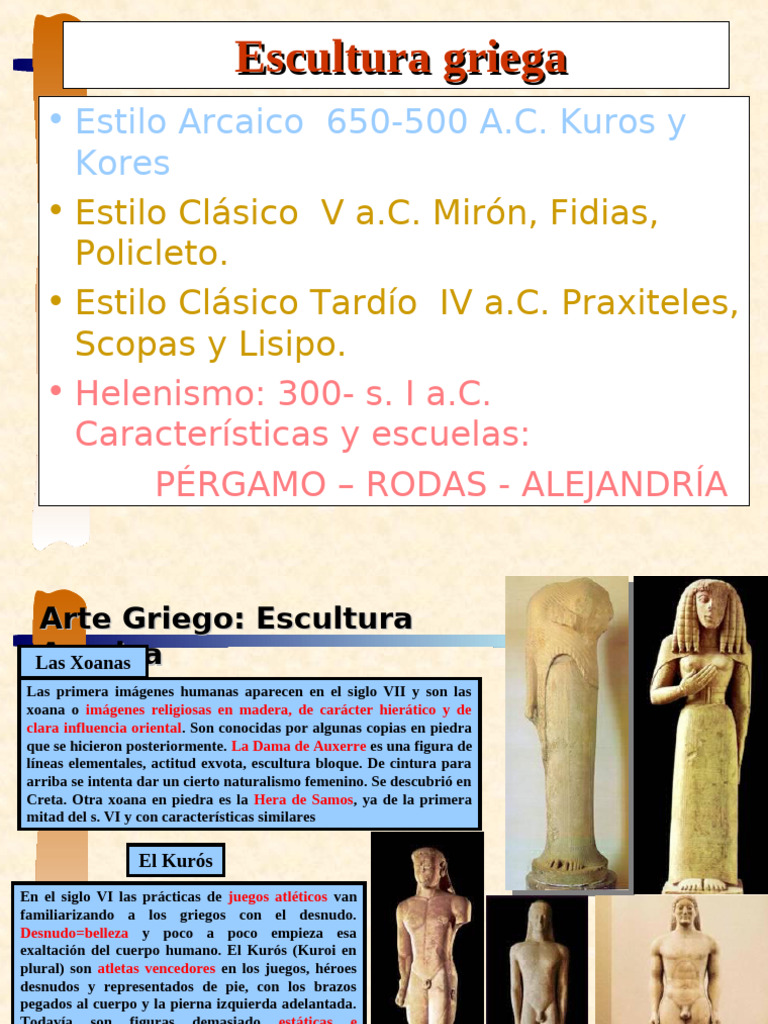 Evolución de la Escultura Griega | PDF | Escultura | Antiguedad clasica