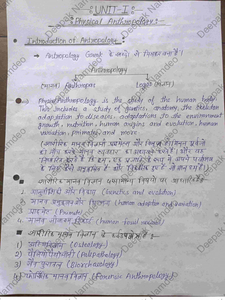 Anthropology Unit 1 Pdf