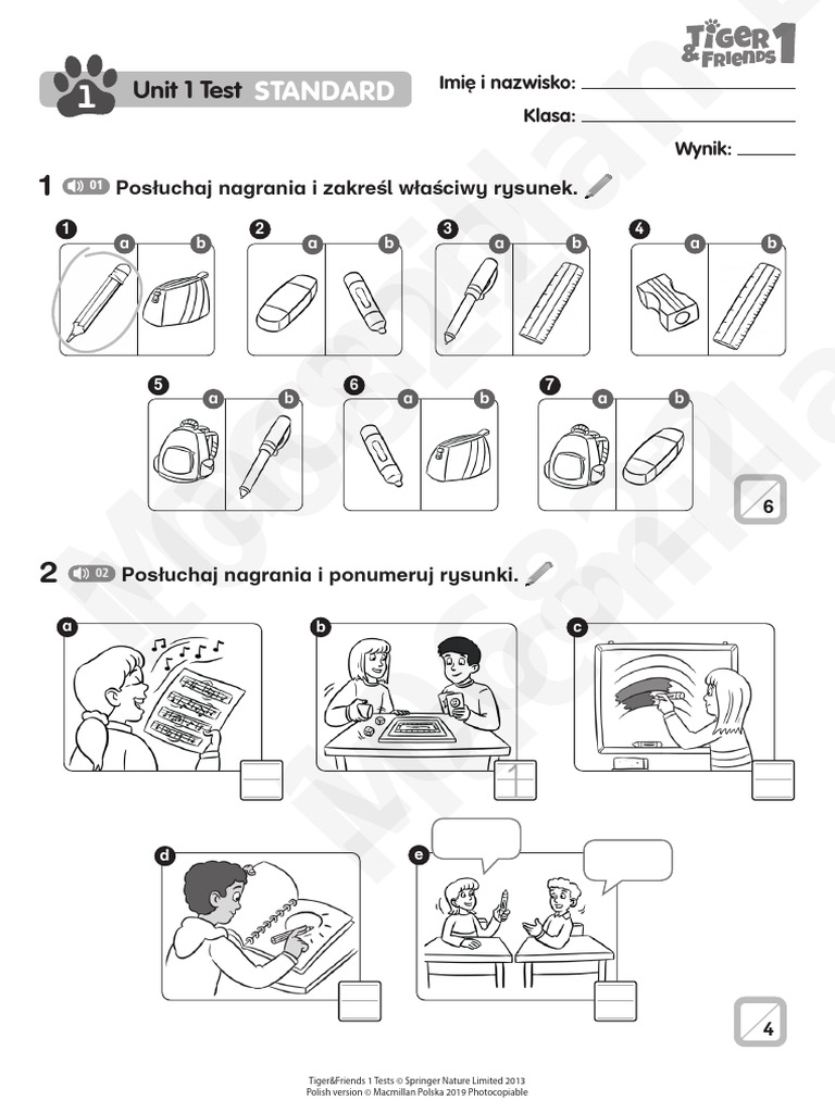 T F1 Test Unit1 Standard Pdf