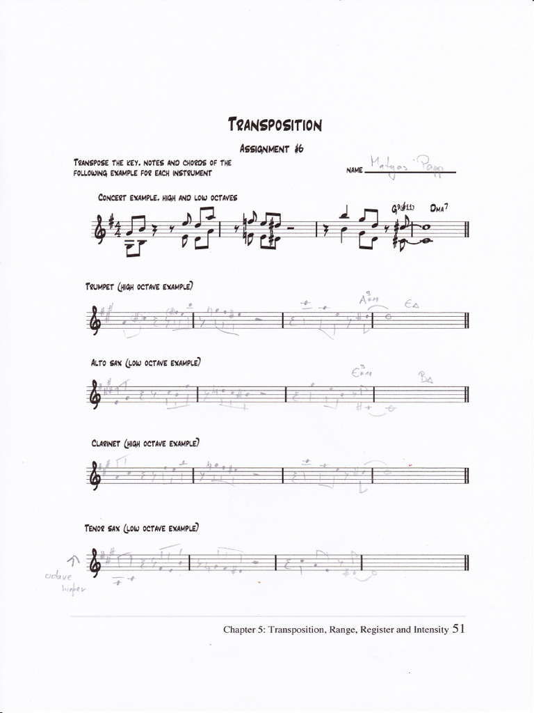 Ass. 6 - Transposition | PDF