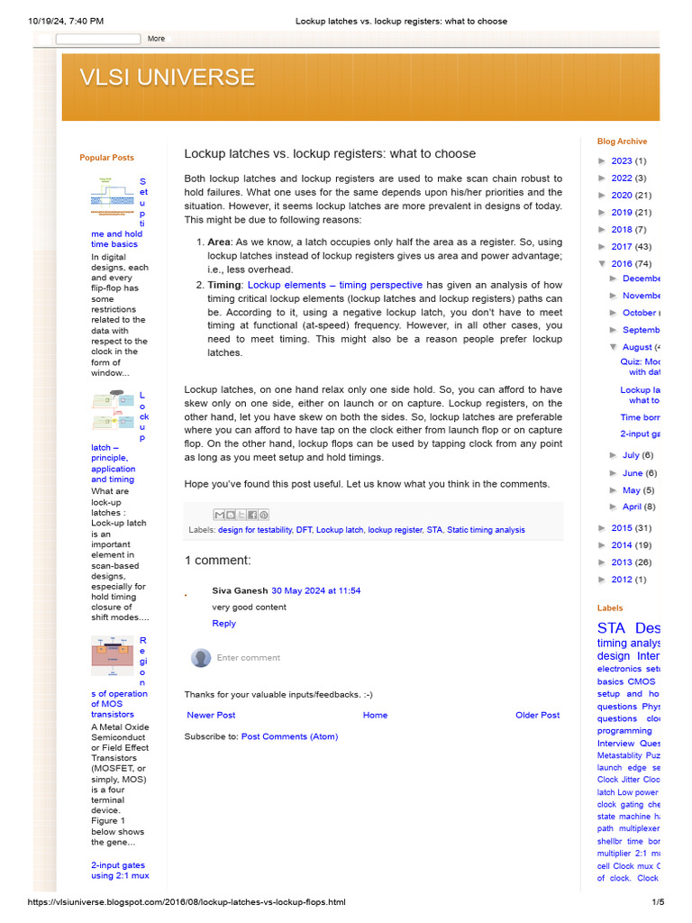 Lockup Latches vs. Registers in VLSI | PDF | Logic Gate | Mosfet