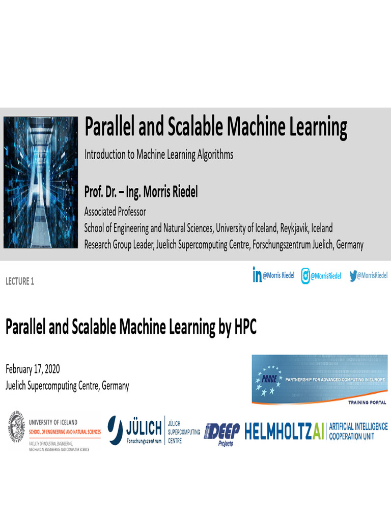 Lecture 1 Parallel and Scalable Machine Learning by HPC Morris Riedel ...