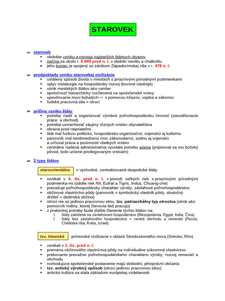 Starovek 1 | PDF