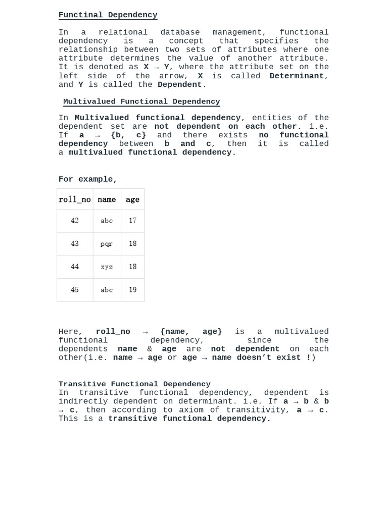 Understanding Functional Dependencies | PDF | Science & Mathematics ...