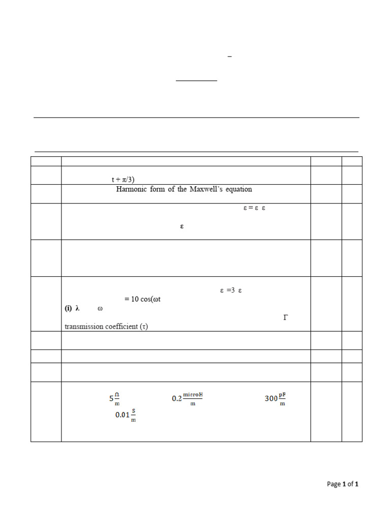 Q-Paper - Mid - Sem - RF Engineering | PDF | Dielectric | Waves
