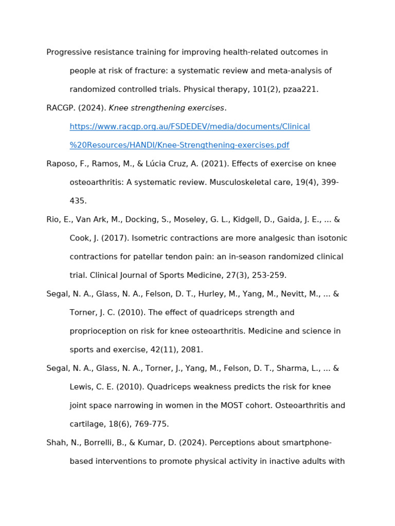 Progressive Resistance Training | PDF | Physical Therapy | Knee